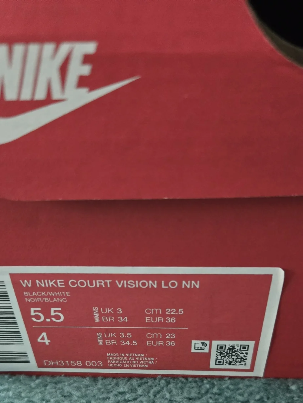 Nike Court Vision Lo Sneakers Youth Size 5.5